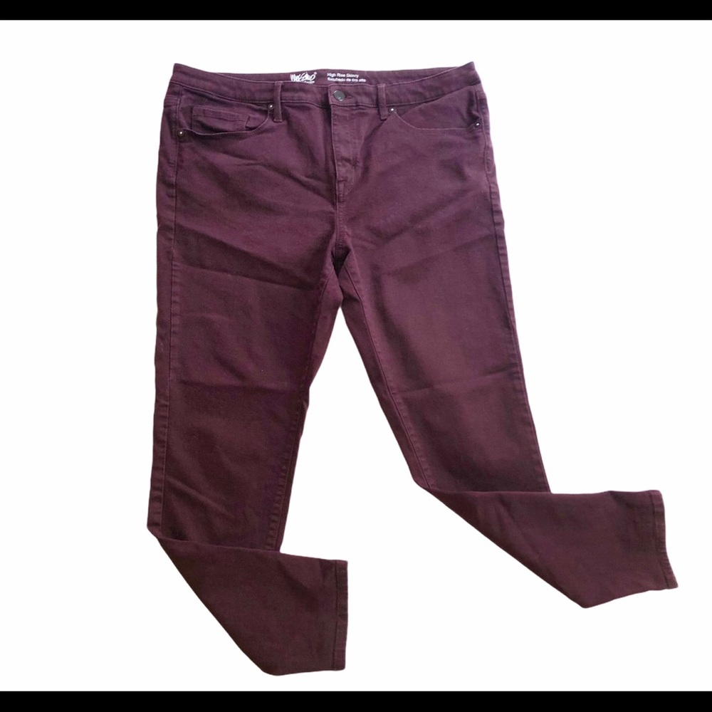 Mossimo 33 Denim Burgundy High Rise Skinny Jeans